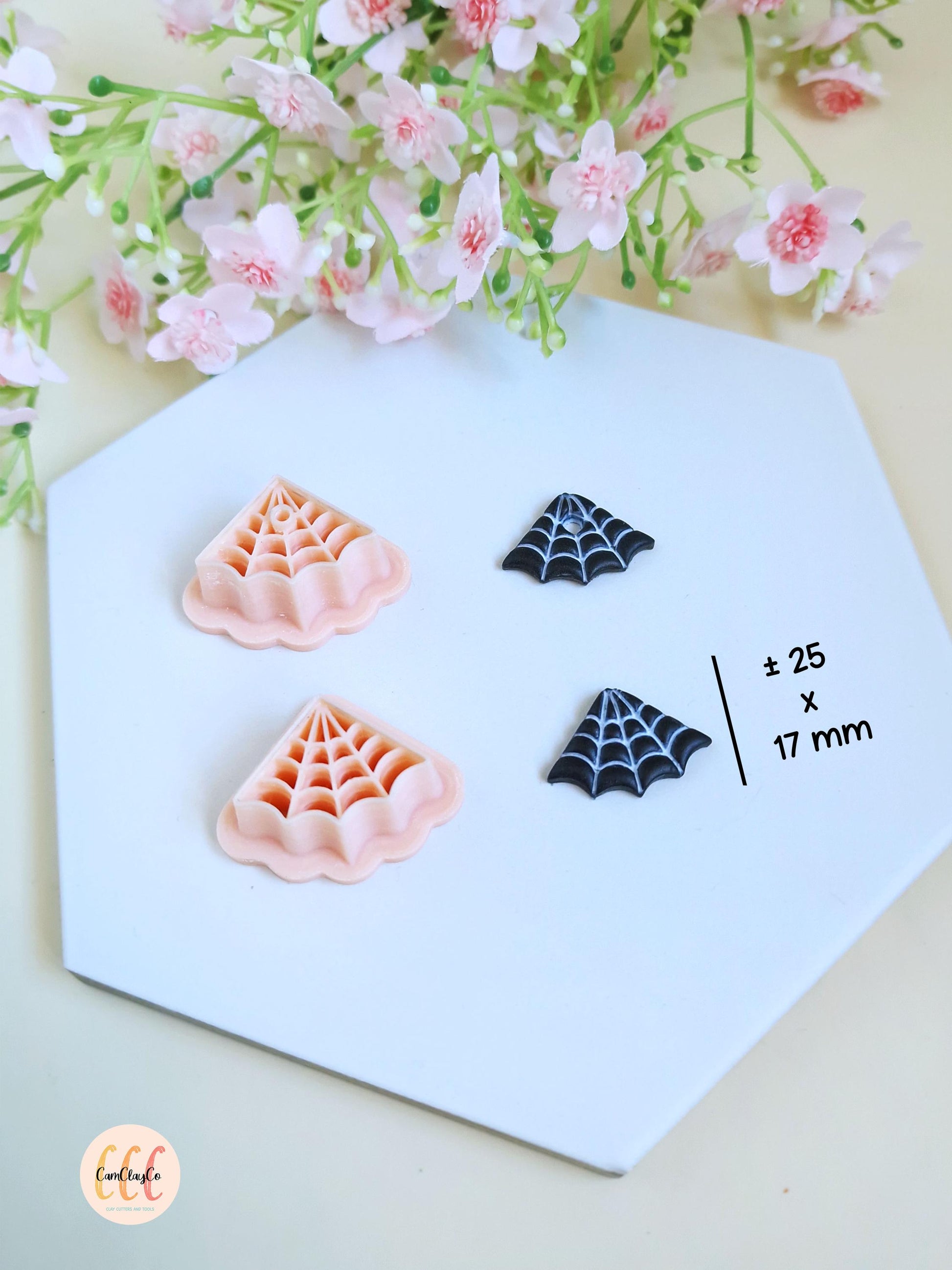 Emporte-pièces 3D en forme de toile d'araignée pour la fabrication de bijoux en argile polymère, pampilles créoles interchangeables