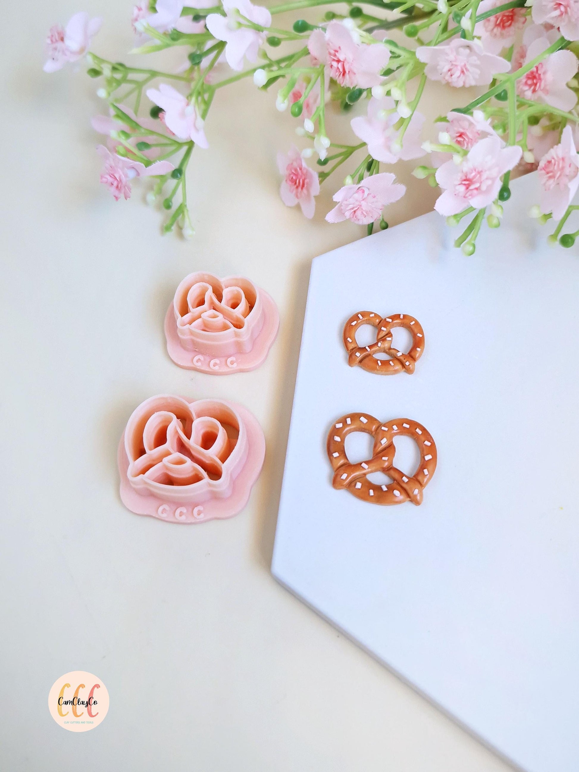 Emporte-pièces 3D en forme de bretzels pour la fabrication de bijoux en argile polymère, créoles interchangeables, pampilles