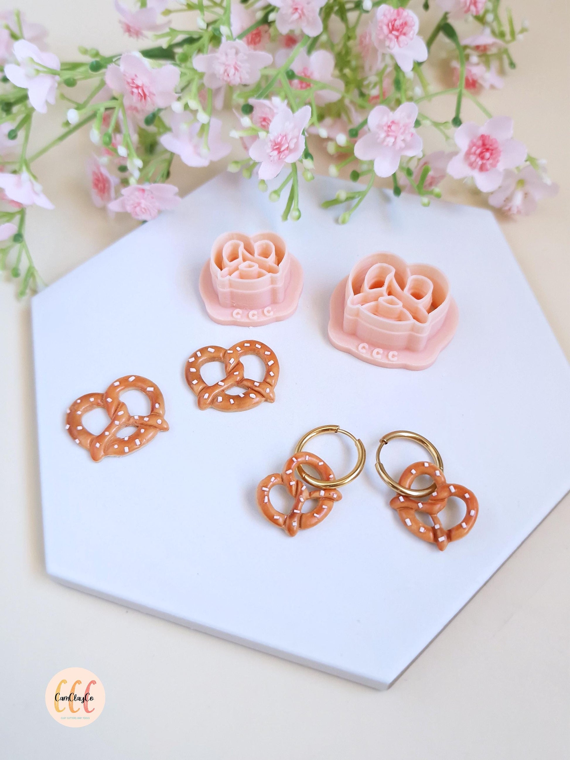 Emporte-pièces 3D en forme de bretzels pour la fabrication de bijoux en argile polymère, créoles interchangeables, pampilles