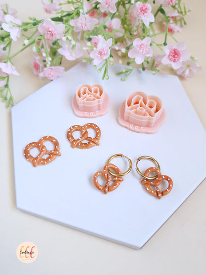 Emporte-pièces 3D en forme de bretzels pour la fabrication de bijoux en argile polymère, créoles interchangeables, pampilles