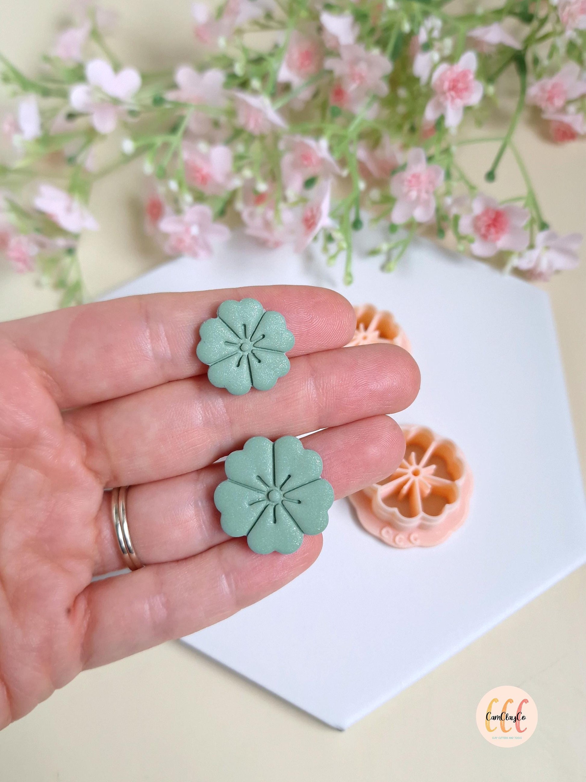 Emporte-pièces 3D fleurs 5 pétales doubles pour la fabrication de bijoux en argile polymère, pampilles pour créoles interchangeables
