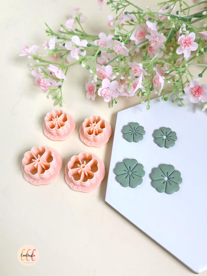 Emporte-pièces 3D fleurs 5 pétales doubles pour la fabrication de bijoux en argile polymère, pampilles pour créoles interchangeables