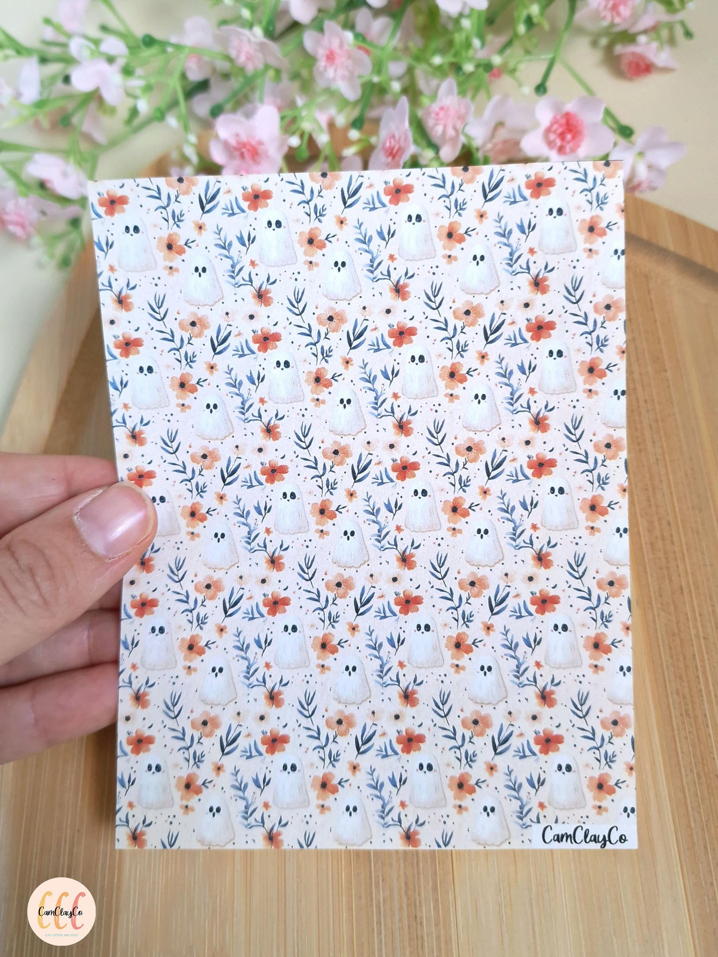 Feuille de transfert soluble à l'eau - Halloween ghost 01