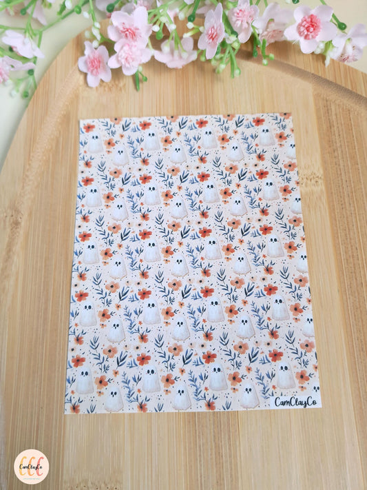 Feuille de transfert soluble à l'eau - Halloween ghost 01