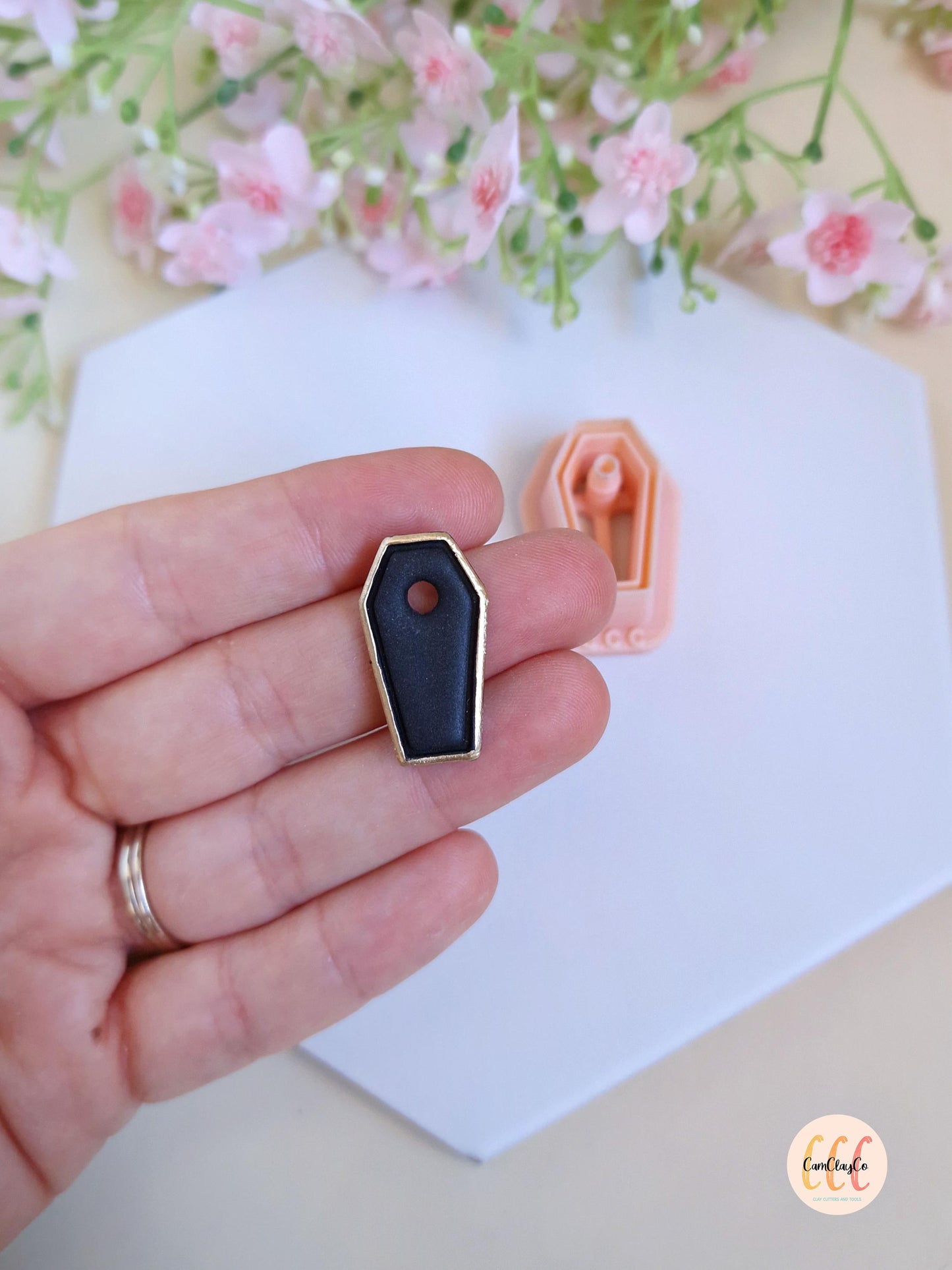 Emporte-pièce 3D en forme de cercueil, Halloween pour la fabrication de bijoux en argile polymère