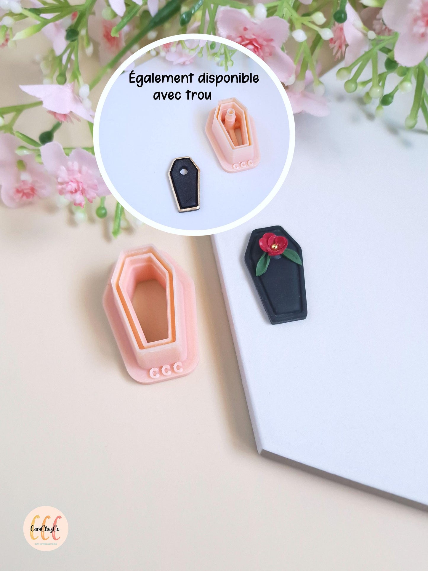 Emporte-pièce 3D en forme de cercueil, Halloween pour la fabrication de bijoux en argile polymère