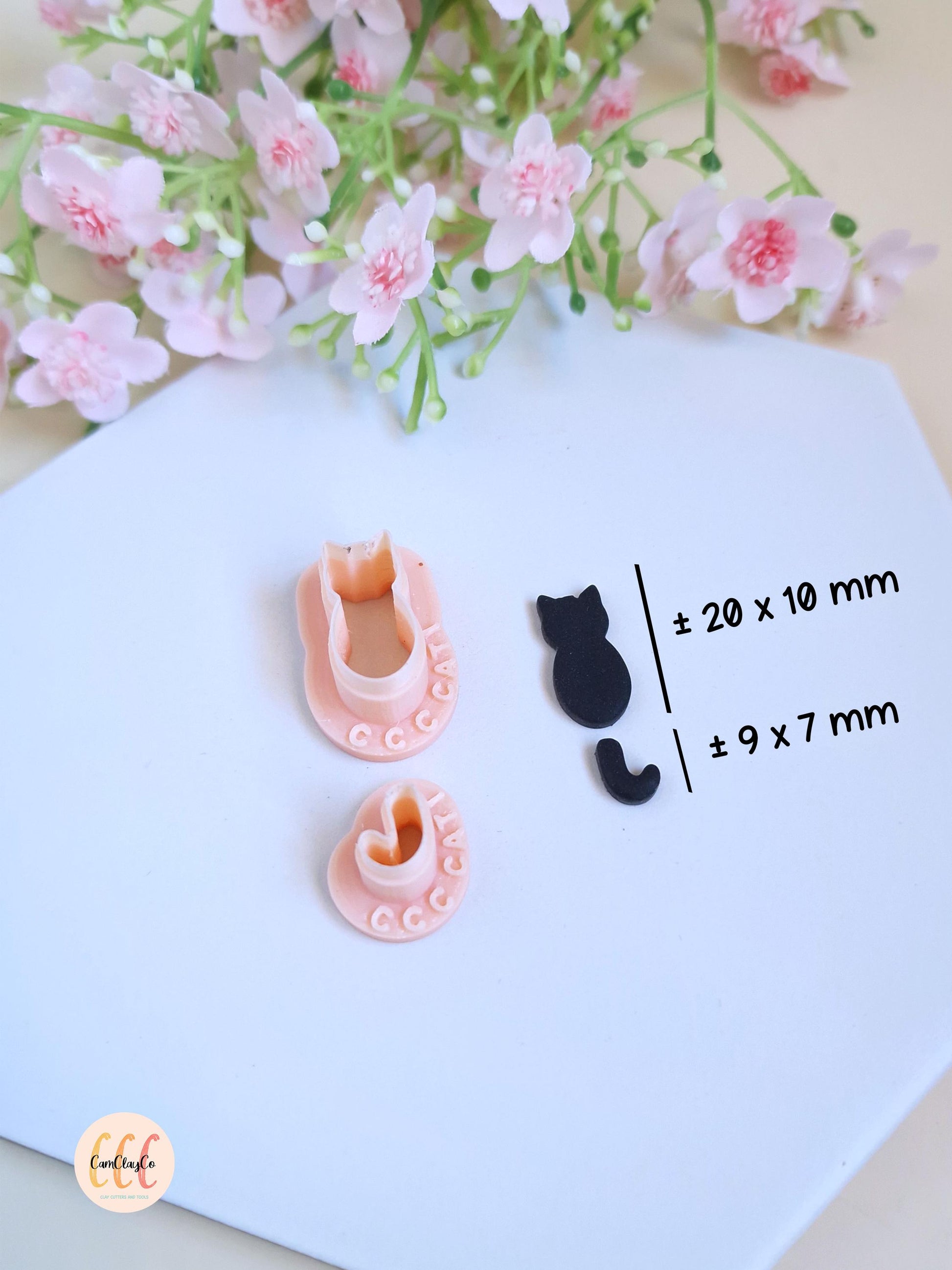 Emporte-pièce 3D en forme de chat avec queue pour la fabrication de bijoux en argile polymère, pampilles créoles interchangeables