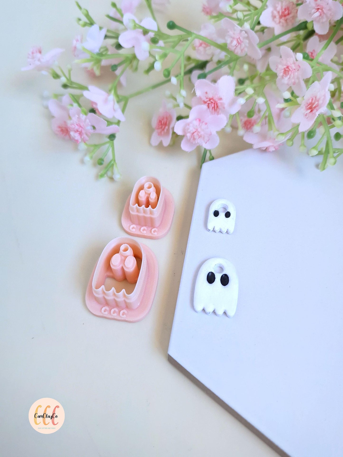 Emporte-pièces 3D Halloween en forme de fantômes pour la fabrication de bijoux en argile polymère, pampilles créoles interchangeables