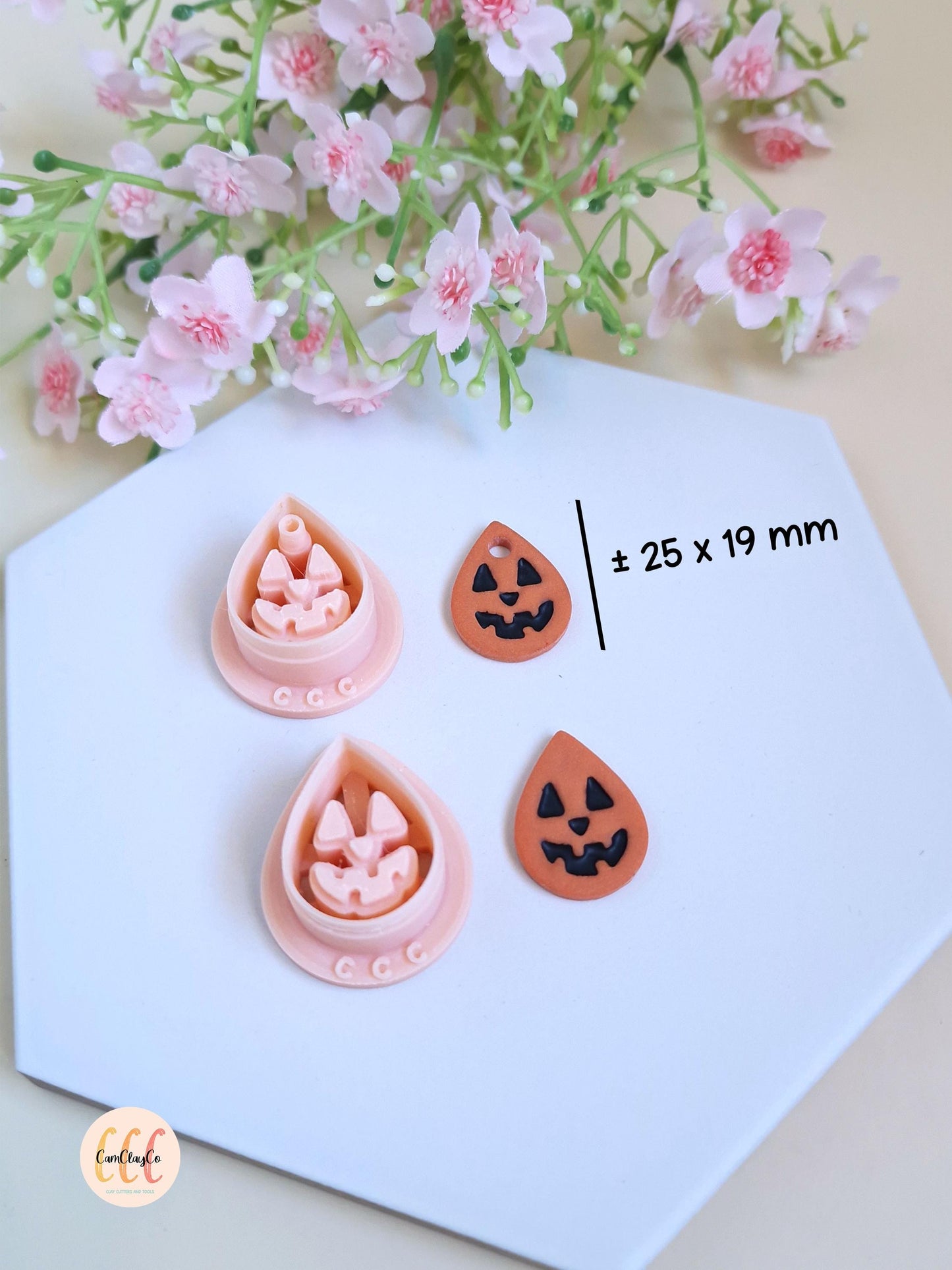 Emporte-pièces Halloween en forme de goutte citrouille pour la fabrication de bijoux en argile polymère, pampilles créoles interchangeables