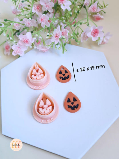 Emporte-pièces Halloween en forme de goutte citrouille pour la fabrication de bijoux en argile polymère, pampilles créoles interchangeables