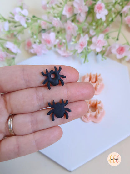 Emporte-pièces 3D en forme de petite araignée pour la fabrication de bijoux en argile polymère, pampilles créoles interchangeables