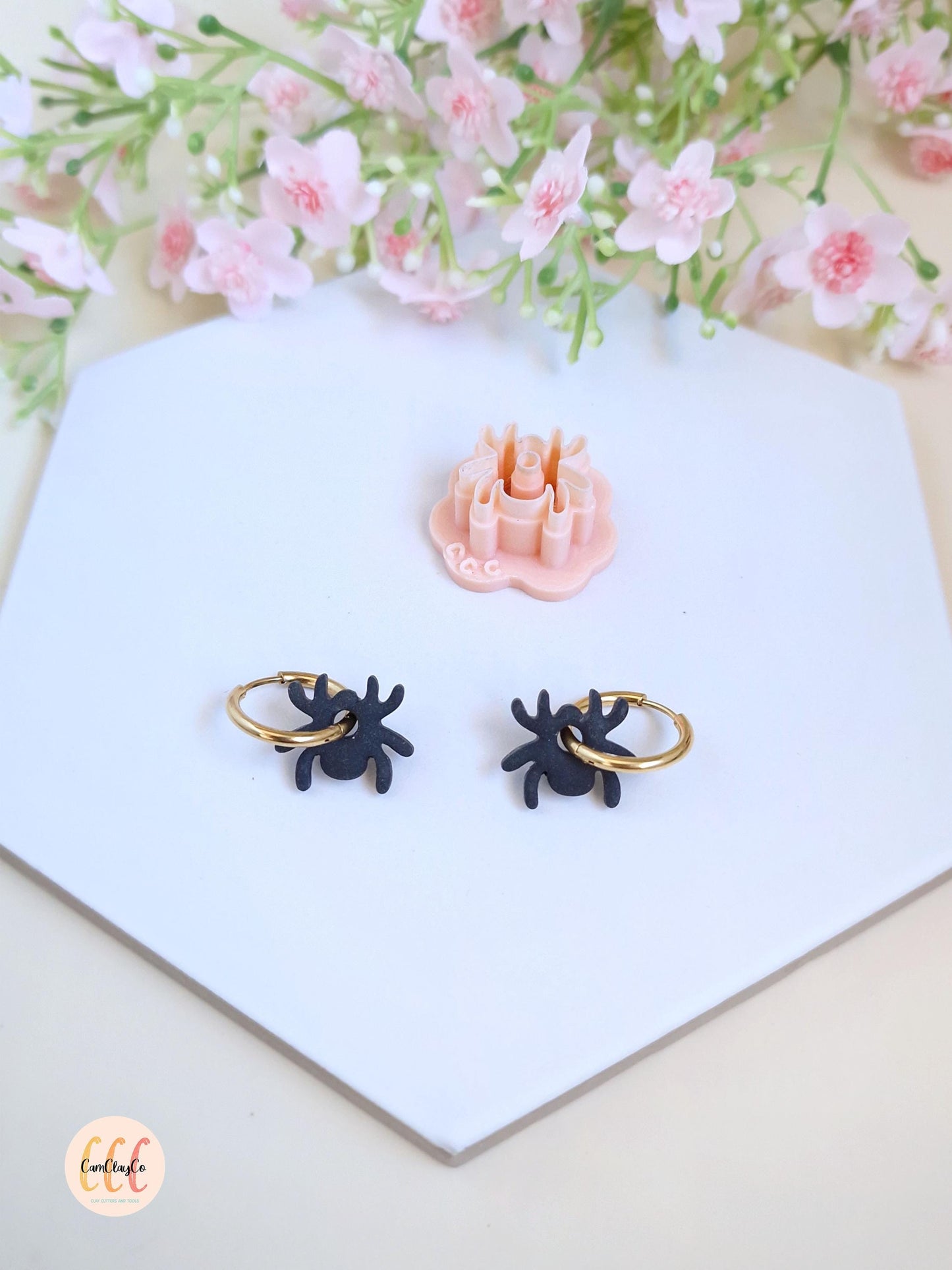 Emporte-pièces 3D en forme de petite araignée pour la fabrication de bijoux en argile polymère, pampilles créoles interchangeables