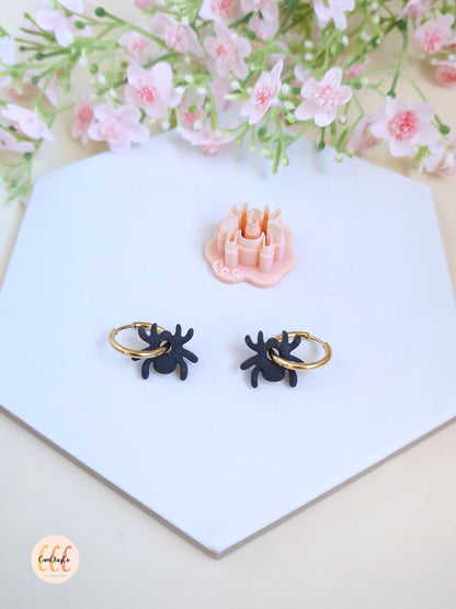 Emporte-pièces 3D en forme de petite araignée pour la fabrication de bijoux en argile polymère, pampilles créoles interchangeables