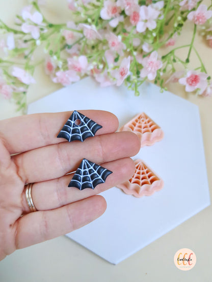 Emporte-pièces 3D en forme de toile d'araignée pour la fabrication de bijoux en argile polymère, pampilles créoles interchangeables