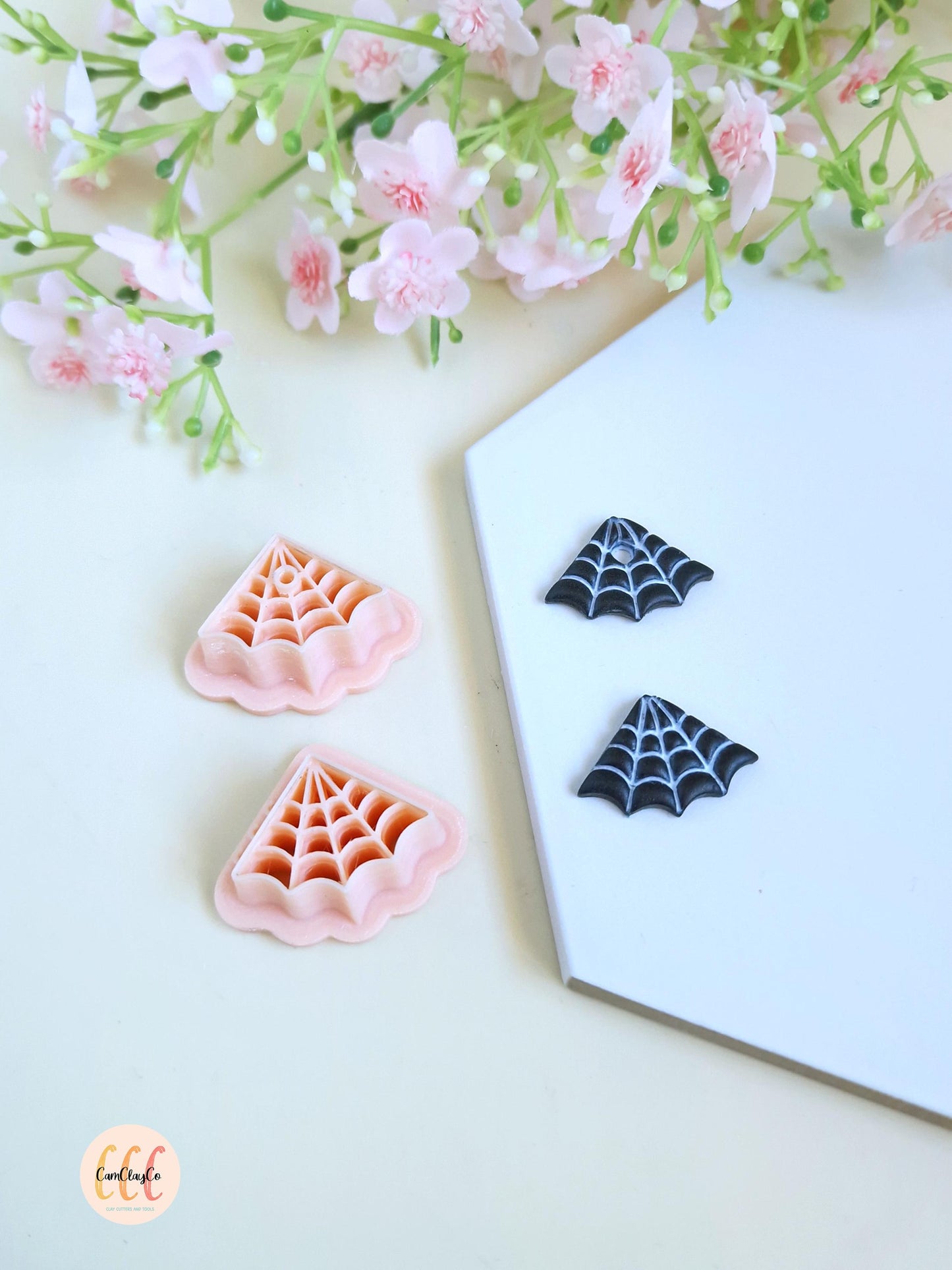 Emporte-pièces 3D en forme de toile d'araignée pour la fabrication de bijoux en argile polymère, pampilles créoles interchangeables