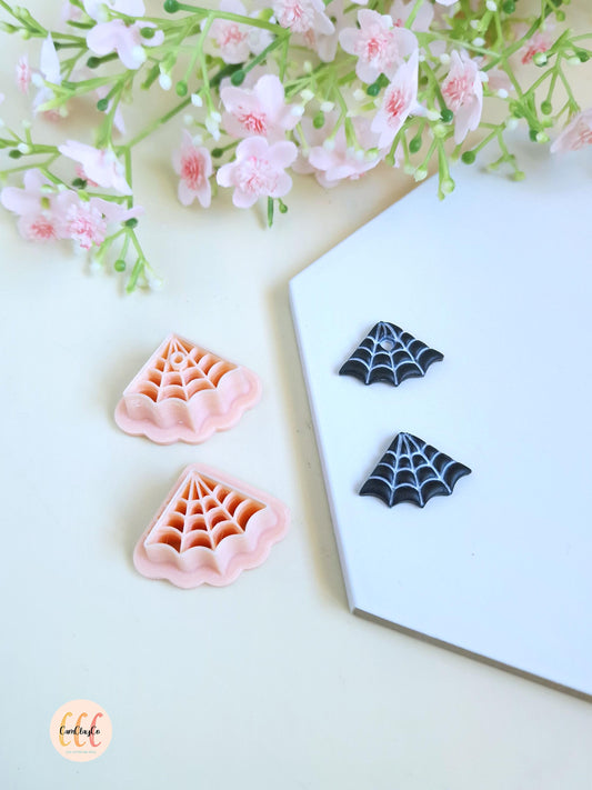 Emporte-pièces 3D en forme de toile d'araignée pour la fabrication de bijoux en argile polymère, pampilles créoles interchangeables