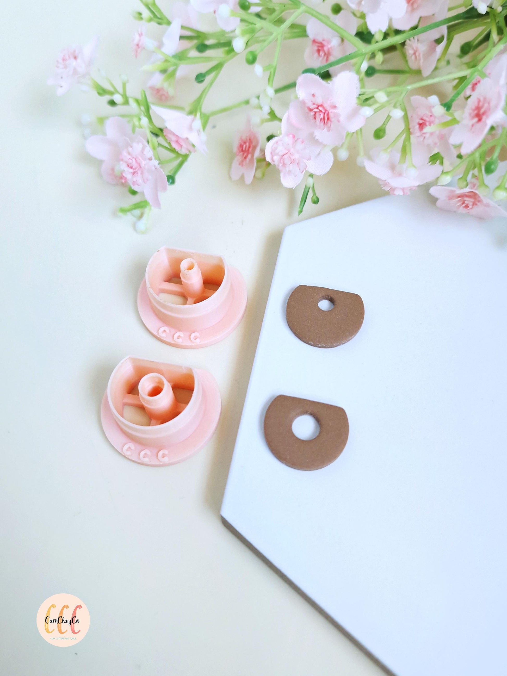 Emporte-pièces 3D en forme de demis-cercles pour la fabrication de bijoux en argile polymère, pampilles créoles interchangeables