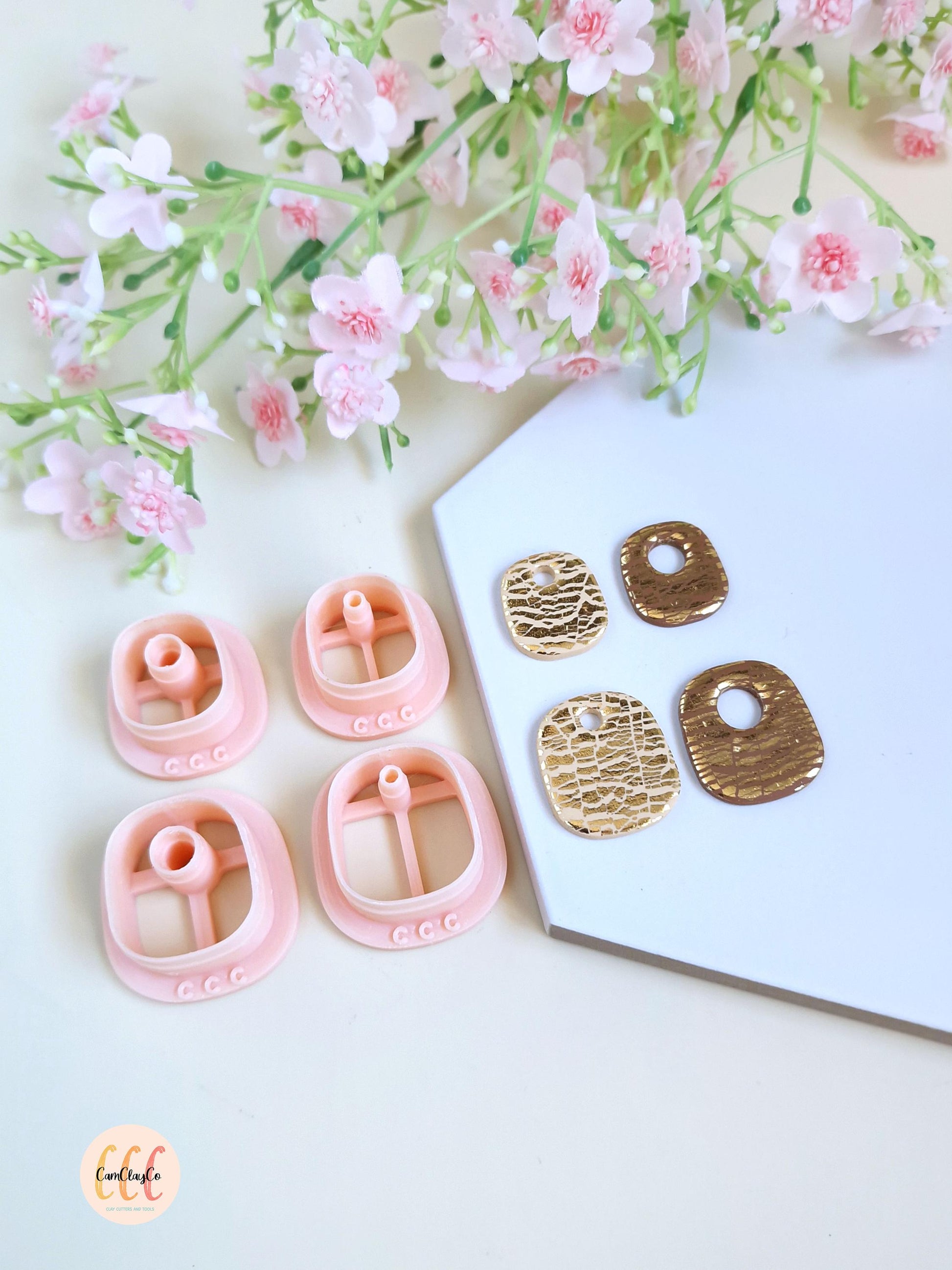 Emporte-pièces 3D en forme de rectangles très arrondis pour la fabrication de bijoux en argile polymère, pampilles créoles interchangeables