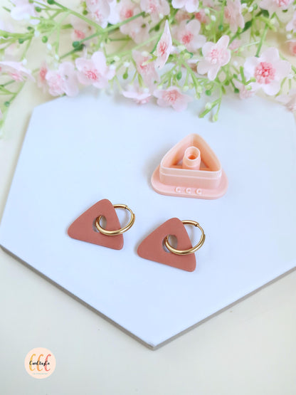 Emporte-pièce 3D en forme de triangle organique donut pour la fabrication de bijoux en argile polymère, pampilles créoles interchangeables