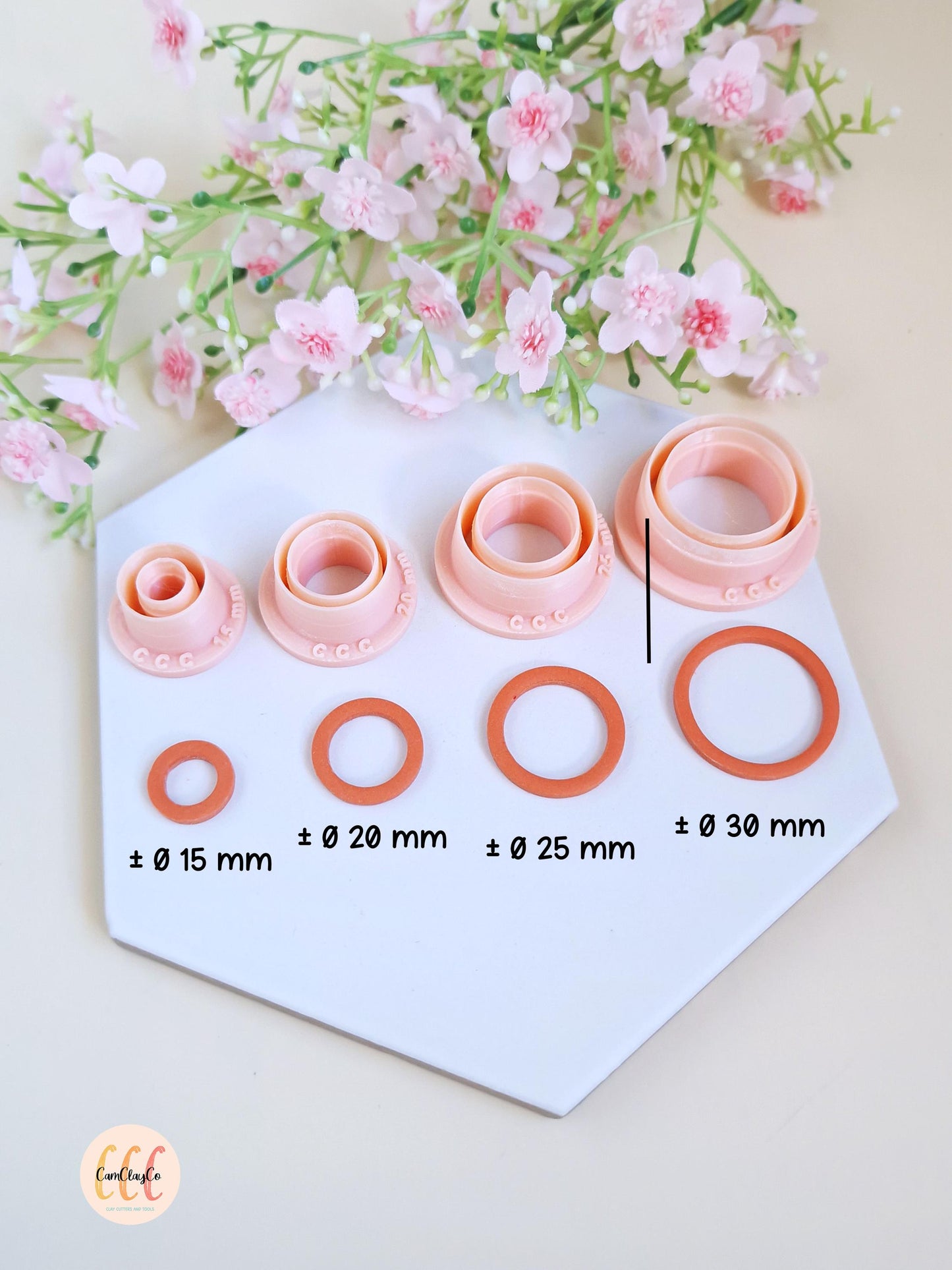 Emporte-pièces en forme de cercles creux / anneaux - Fabrication de bijoux en argile polymère, créoles interchangeables, pampilles