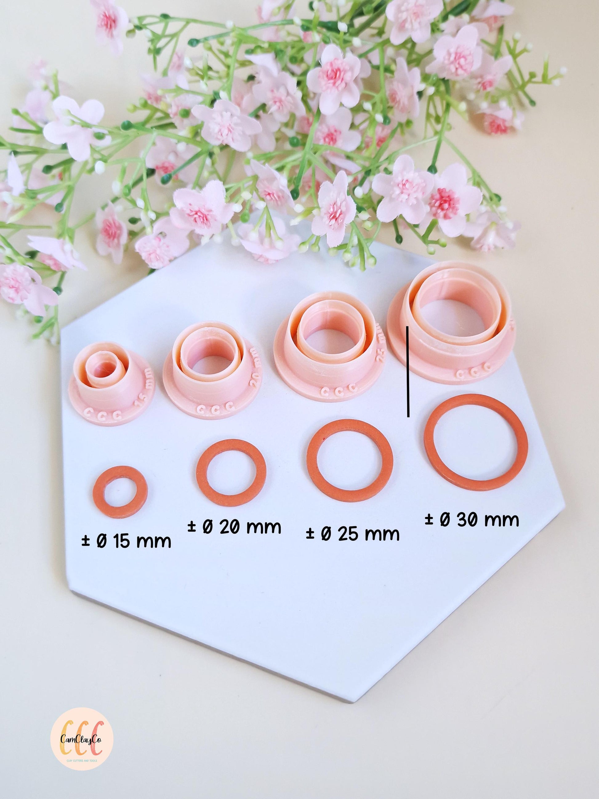 Emporte-pièces en forme de cercles creux / anneaux - Fabrication de bijoux en argile polymère, créoles interchangeables, pampilles