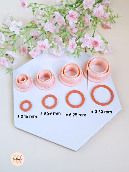 Emporte-pièces en forme de cercles creux / anneaux - Fabrication de bijoux en argile polymère, créoles interchangeables, pampilles