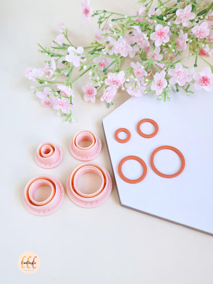 Emporte-pièces en forme de cercles creux / anneaux - Fabrication de bijoux en argile polymère, créoles interchangeables, pampilles