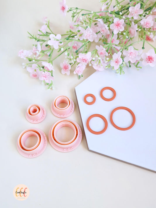 Emporte-pièces en forme de cercles creux / anneaux - Fabrication de bijoux en argile polymère, créoles interchangeables, pampilles