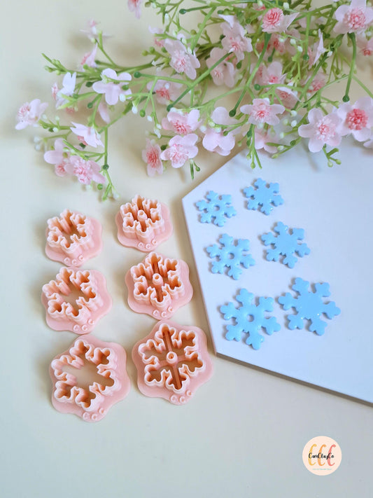 Emporte-pièces 3D en forme de flocons Noël pour la fabrication de bijoux en argile polymère, créoles interchangeables, pampilles