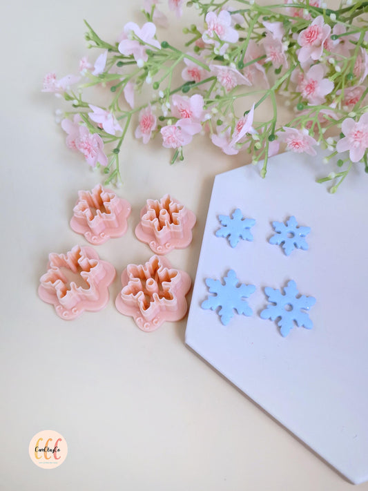 Emporte-pièces 3D en forme de flocons Noël pour la fabrication de bijoux en argile polymère, créoles interchangeables, pampilles