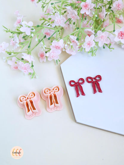 Emporte-pièces 3D en forme de nœuds longs Noël pour la fabrication de bijoux en argile polymère, créoles interchangeables, pampilles