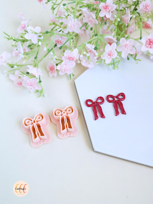 Emporte-pièces 3D en forme de nœuds longs Noël pour la fabrication de bijoux en argile polymère, créoles interchangeables, pampilles