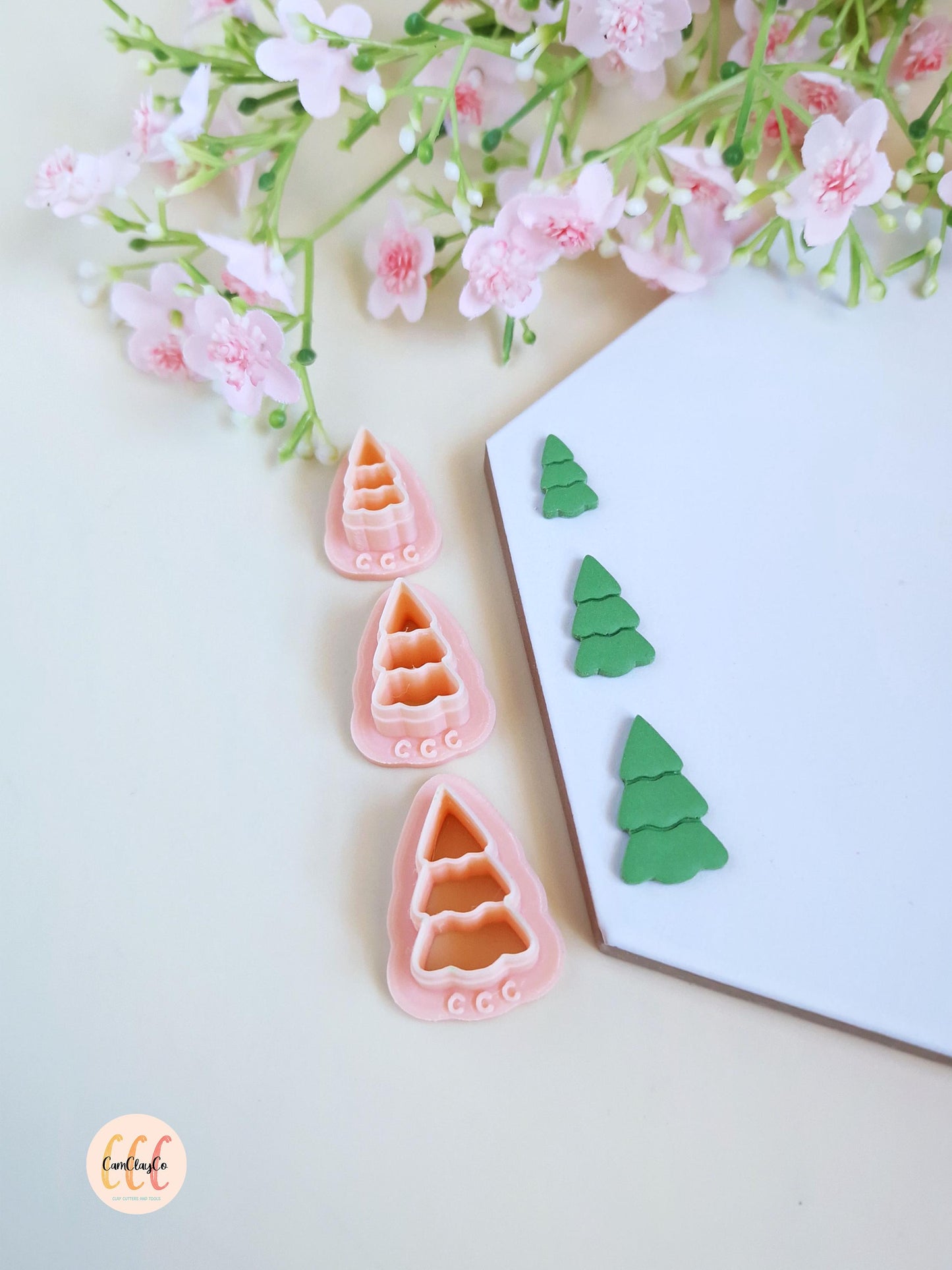 Emporte-pièces 3D Noël en forme de sapins pour la fabrication de bijoux en argile polymère