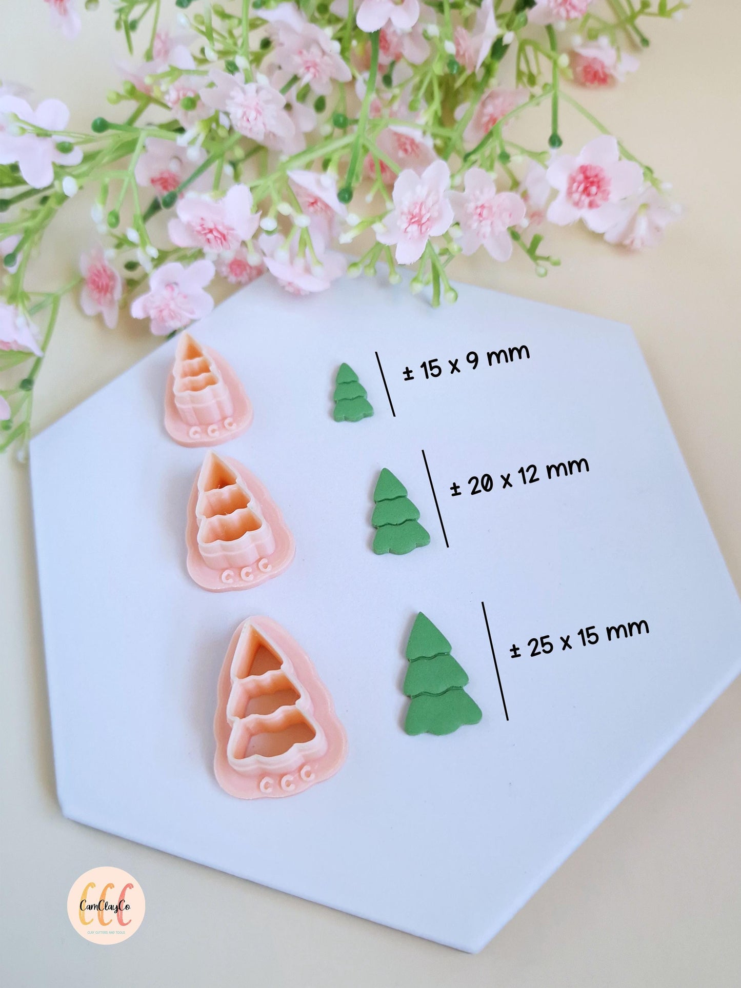 Emporte-pièces 3D Noël en forme de sapins pour la fabrication de bijoux en argile polymère