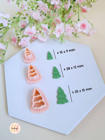 Emporte-pièces 3D Noël en forme de sapins pour la fabrication de bijoux en argile polymère