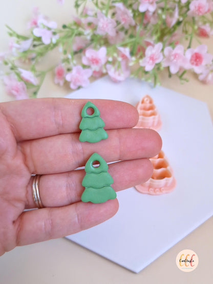 Emporte-pièces 3D Noël en forme de sapins pour la fabrication de bijoux en argile polymère, créoles interchangeables, pampilles