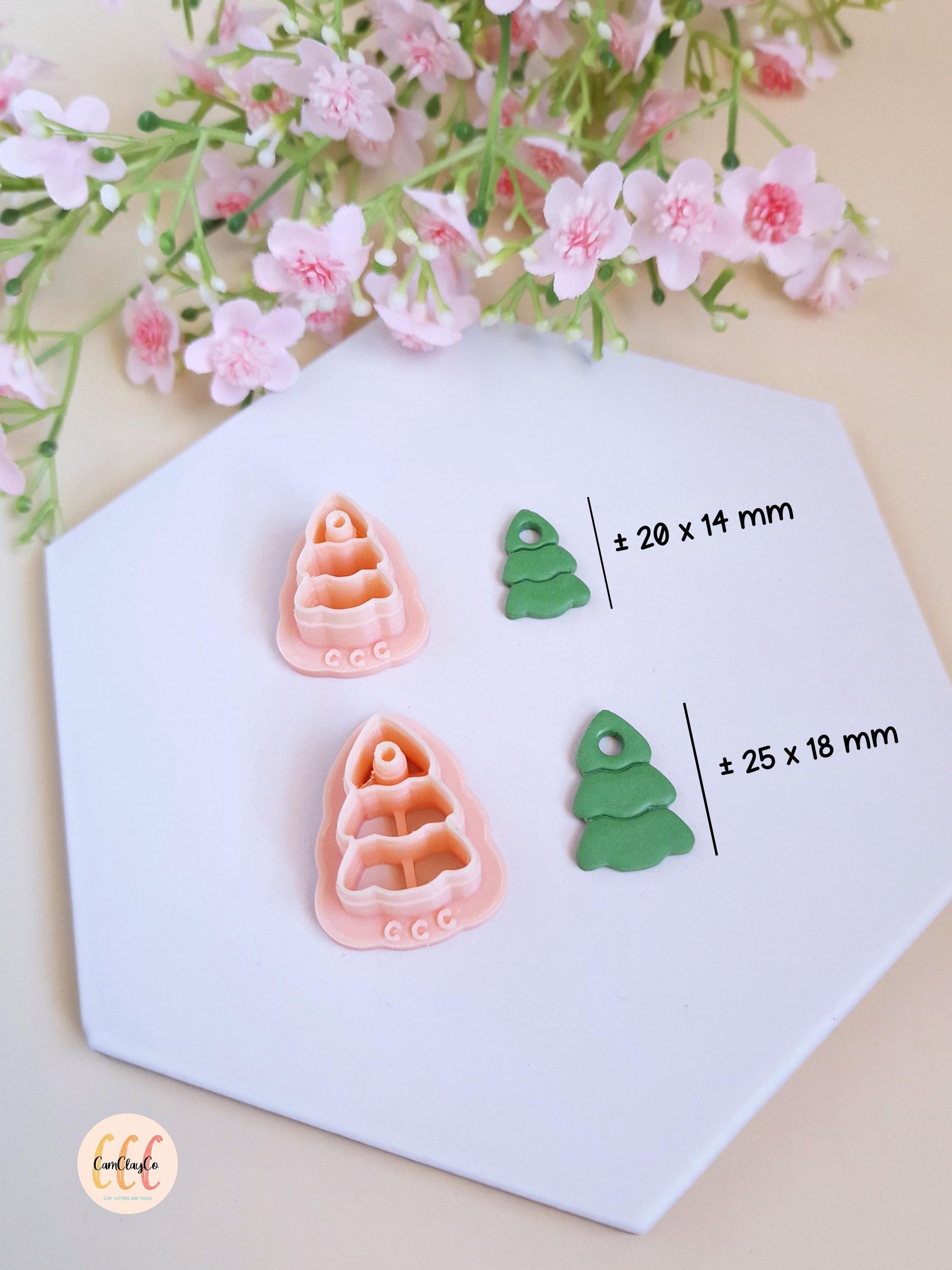 Emporte-pièces 3D Noël en forme de sapins pour la fabrication de bijoux en argile polymère, créoles interchangeables, pampilles