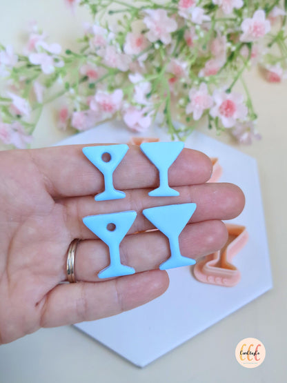 Emporte-pièces 3D en forme de verres à cocktail pour la fabrication de bijoux en argile polymère, créoles interchangeables, pampilles