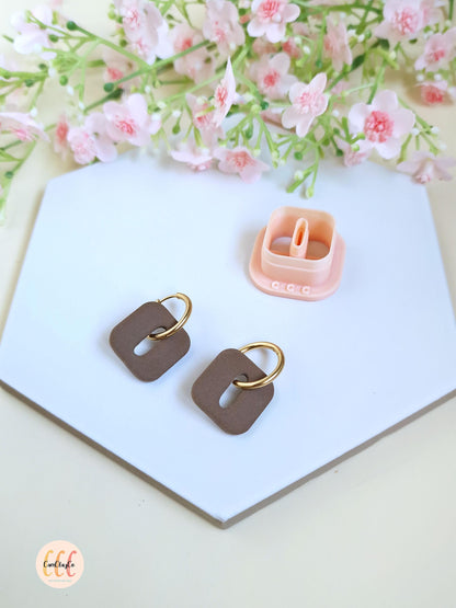 Emporte-pièce 3D en forme de carré arrondi donut ovale pour la fabrication de bijoux en argile polymère, pampilles créoles interchangeables