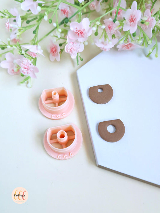 Emporte-pièces 3D en forme de demis-cercles pour la fabrication de bijoux en argile polymère, pampilles créoles interchangeables