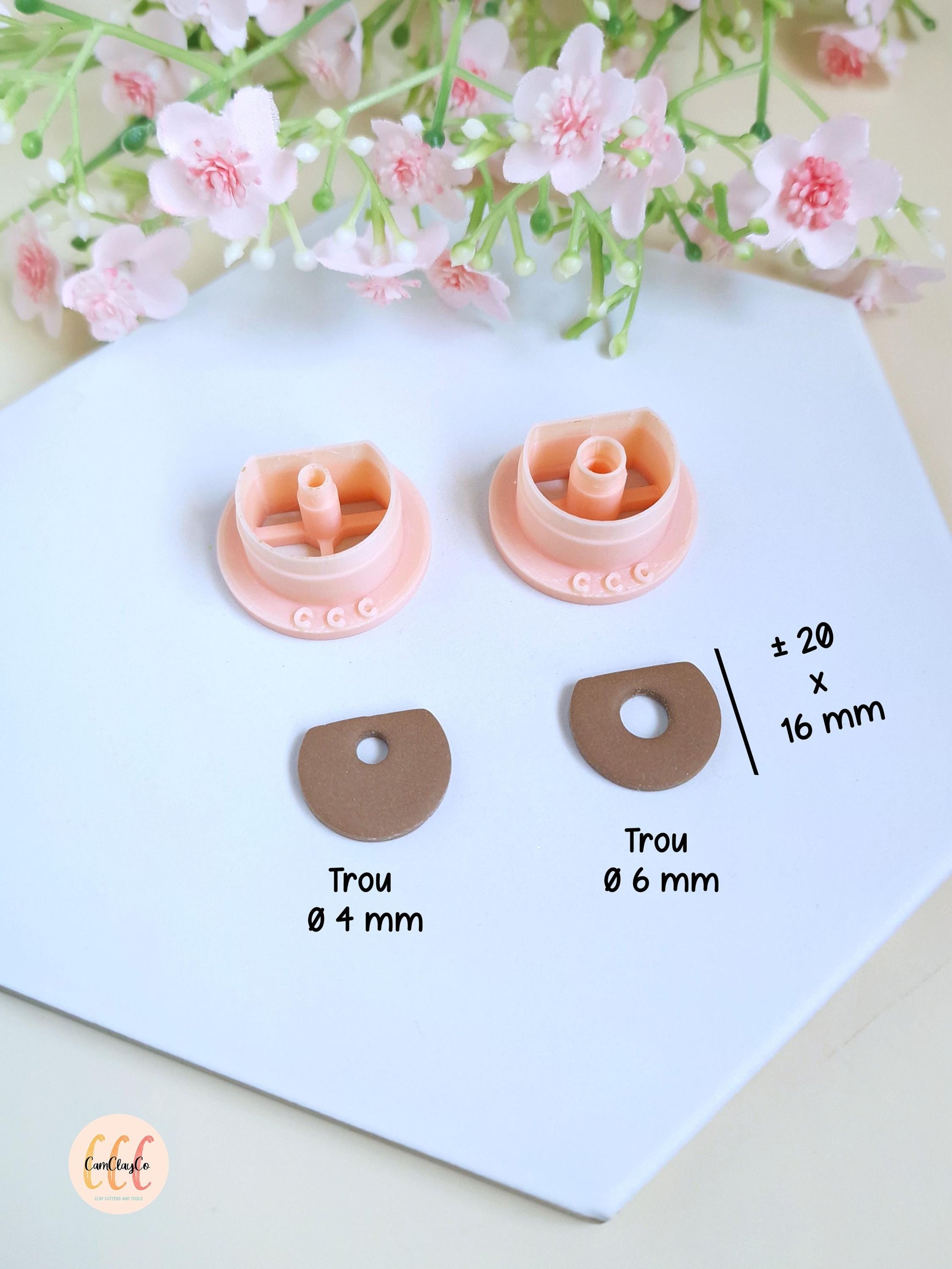 Emporte-pièces 3D en forme de demis-cercles pour la fabrication de bijoux en argile polymère, pampilles créoles interchangeables