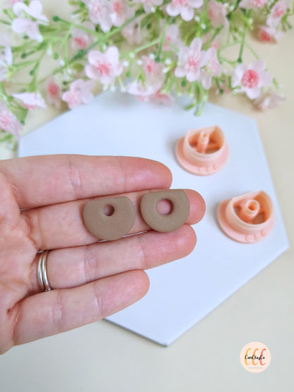 Emporte-pièces 3D en forme de demis-cercles pour la fabrication de bijoux en argile polymère, pampilles créoles interchangeables