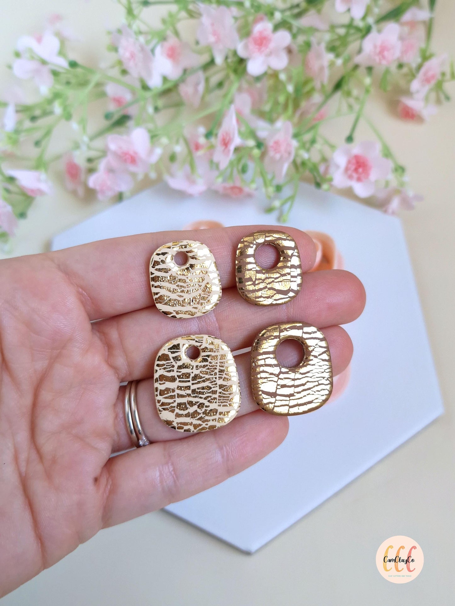 Emporte-pièces 3D en forme de rectangles très arrondis pour la fabrication de bijoux en argile polymère, pampilles créoles interchangeables