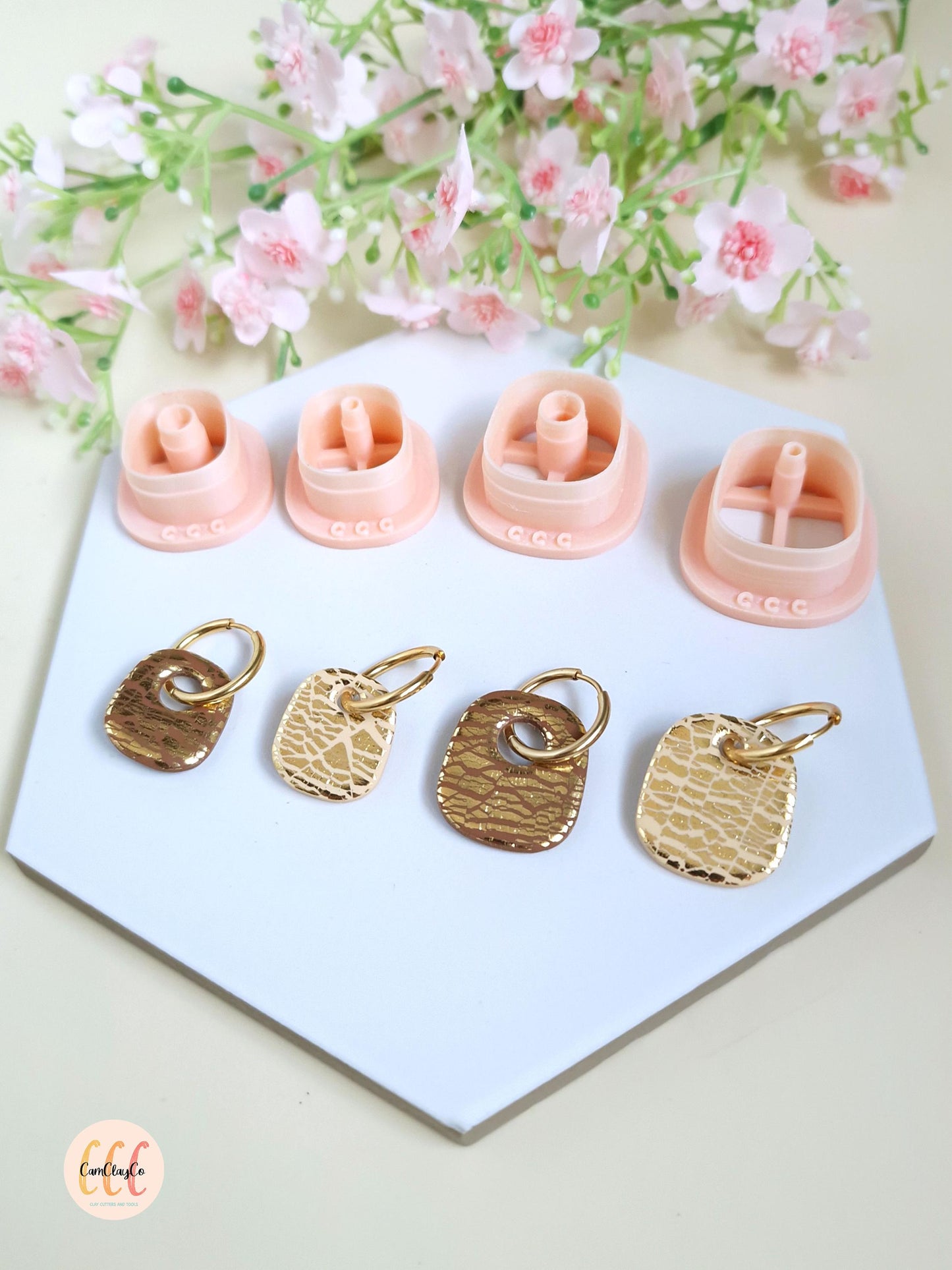 Emporte-pièces 3D en forme de rectangles très arrondis pour la fabrication de bijoux en argile polymère, pampilles créoles interchangeables