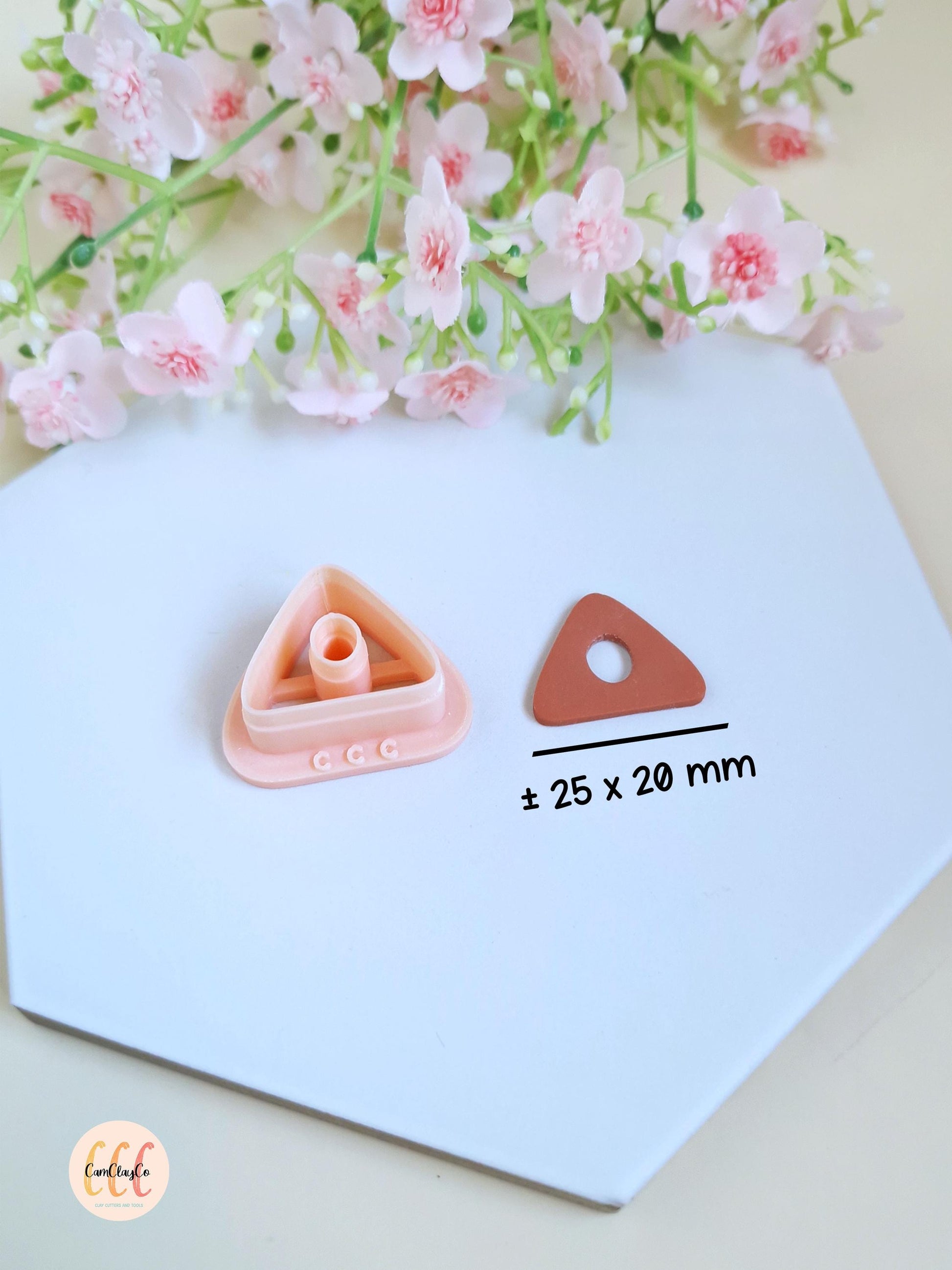 Emporte-pièce 3D en forme de triangle organique donut pour la fabrication de bijoux en argile polymère, pampilles créoles interchangeables