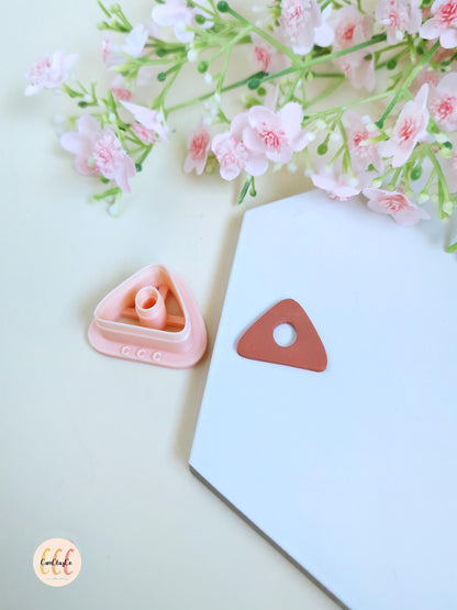 Emporte-pièce 3D en forme de triangle organique donut pour la fabrication de bijoux en argile polymère, pampilles créoles interchangeables