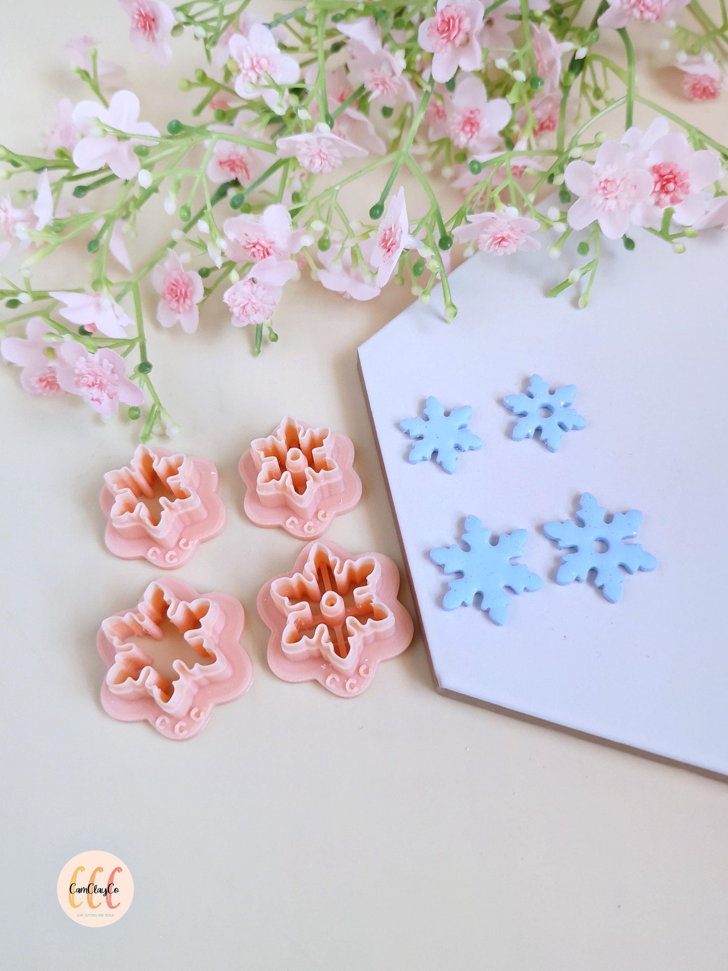 Emporte-pièces 3D en forme de flocons Noël pour la fabrication de bijoux en argile polymère, créoles interchangeables, pampilles