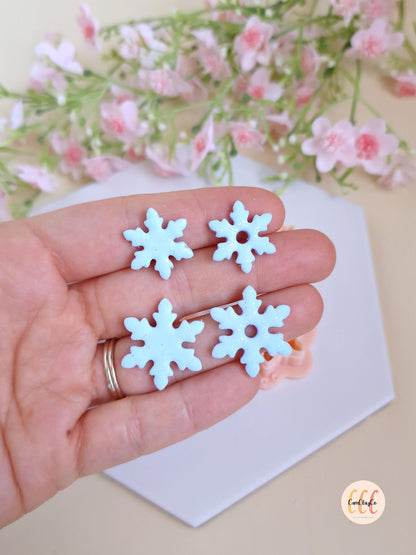 Emporte-pièces 3D en forme de flocons Noël pour la fabrication de bijoux en argile polymère, créoles interchangeables, pampilles