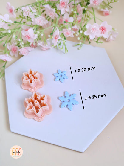 Emporte-pièces 3D en forme de flocons Noël pour la fabrication de bijoux en argile polymère, créoles interchangeables, pampilles