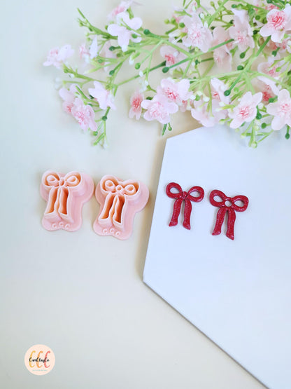 Emporte-pièces 3D en forme de nœuds longs Noël pour la fabrication de bijoux en argile polymère, créoles interchangeables, pampilles